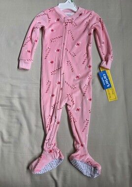 Carters Footed Pink Christmas Sleeper Girls 18 Months